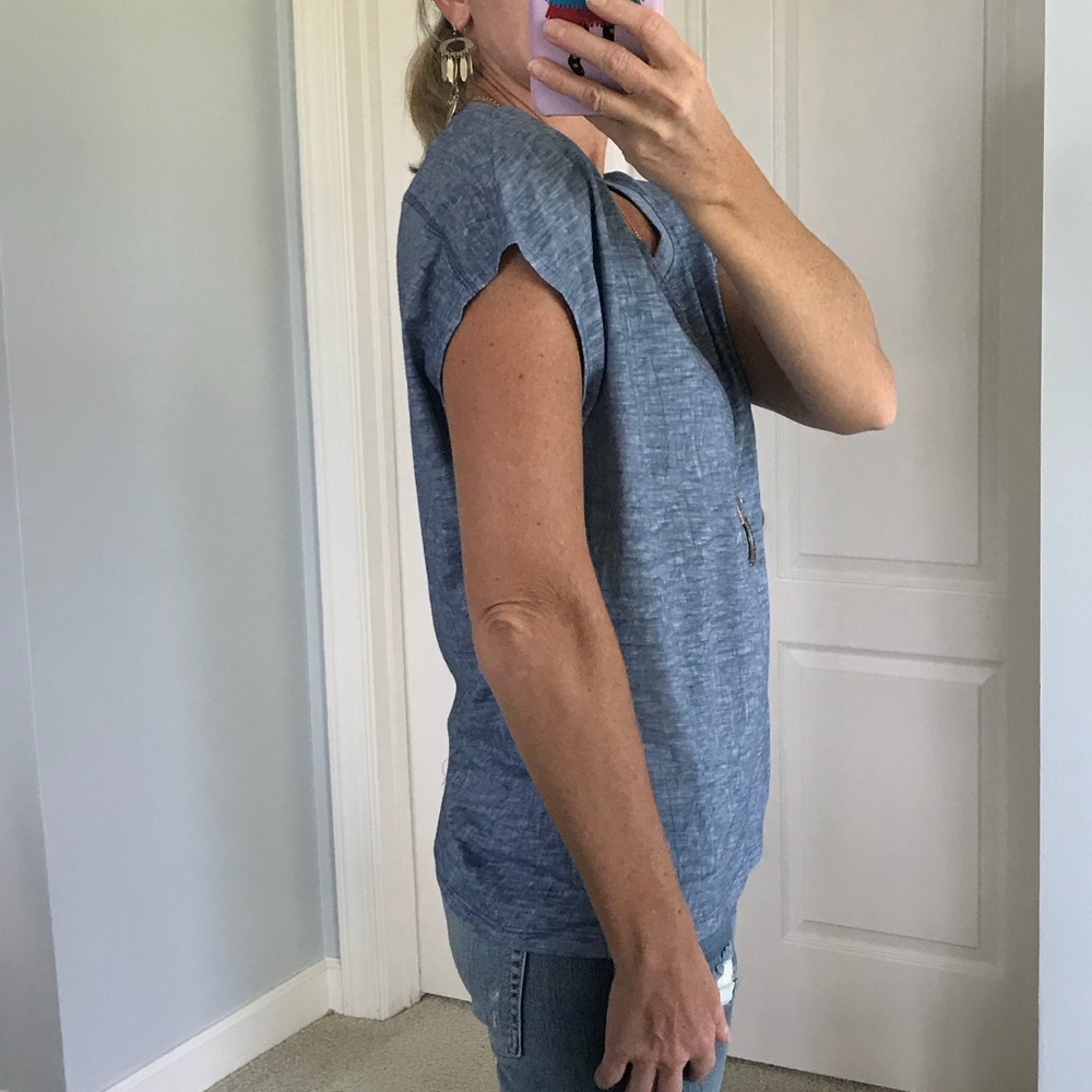 Blue Mineral Wash Short Sleeve Top - Picture 4 of 7